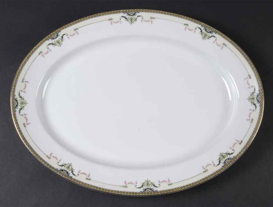 Mayfair (Gold Trim) 16" Oval Serving Platter by Noritake-1