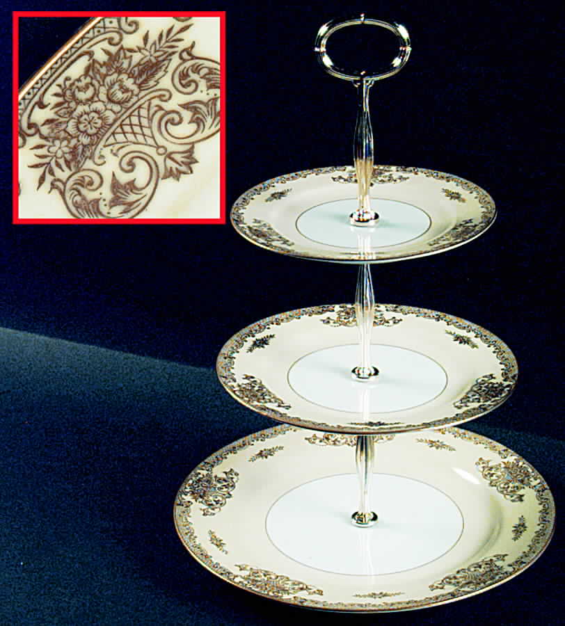 Mayfield 13 7/8"-14 1/4" 3-Tiered Serving Tray(DP,SP,BB) HC by Noritake-1