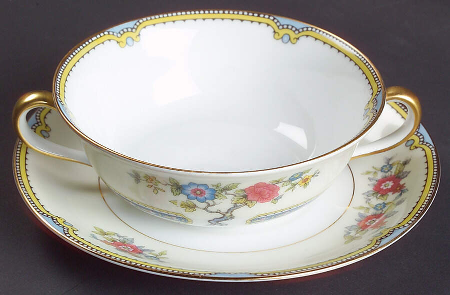 Mayflower Flat Cream Soup Bowl & Saucer Set by Noritake-1