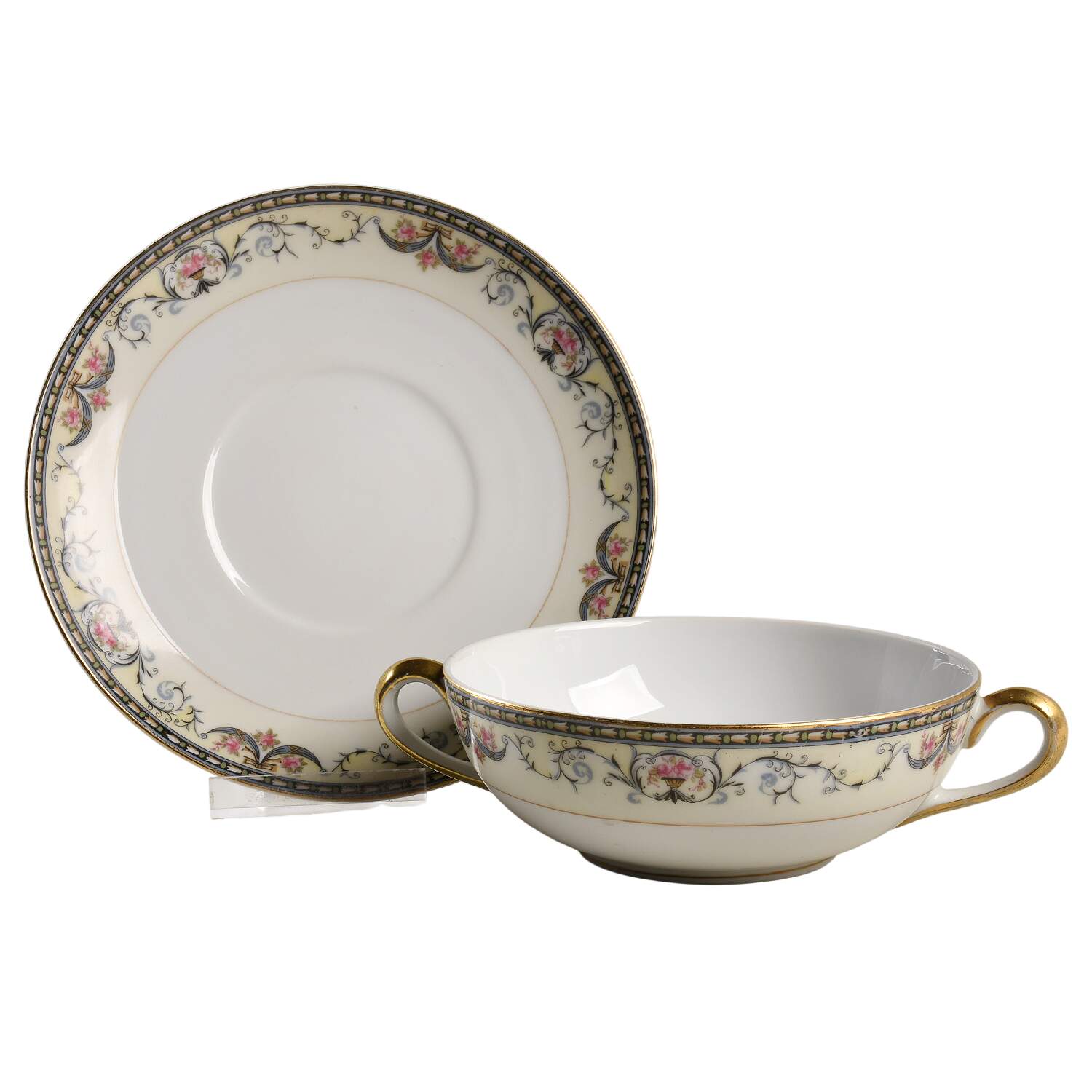 Mayville Flat Cream Soup Bowl & Saucer Set by Noritake-1