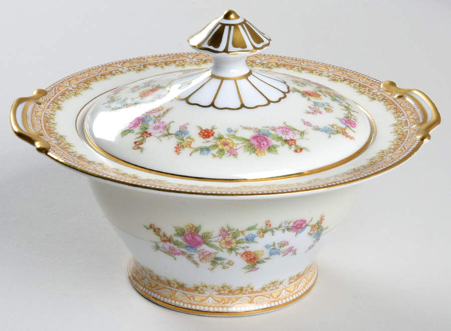 Medean Sugar Bowl & Lid by Noritake-1