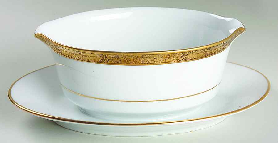 Mediterranean Gravy Boat with Attached Underplate by Noritake-1
