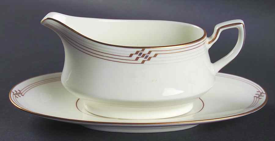 Merina Gold Gravy Boat & Underplate (Relish/Butter) by Noritake-1
