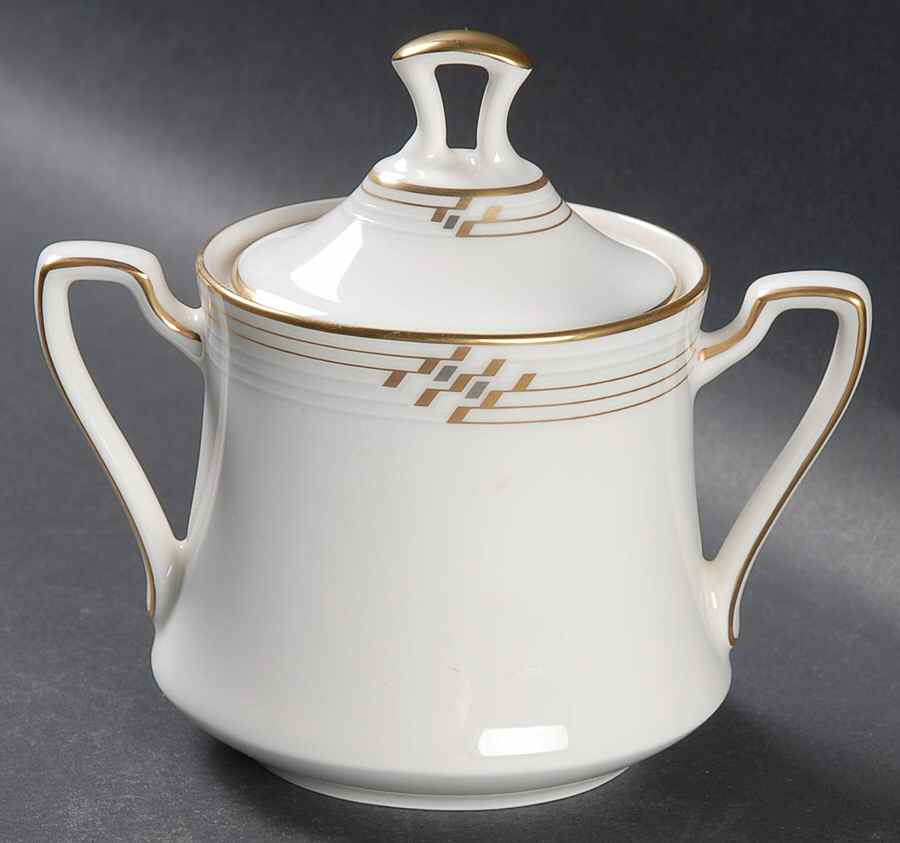 Merina Gold Sugar Bowl & Lid by Noritake-1