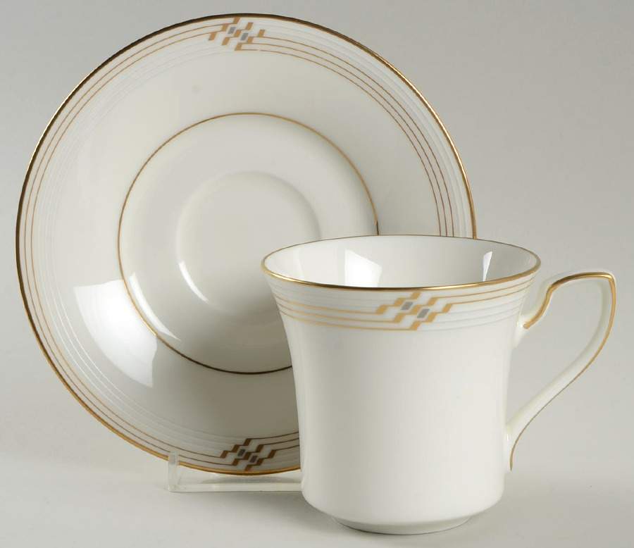 Merina Gold Flat Cup & Saucer Set by Noritake-1