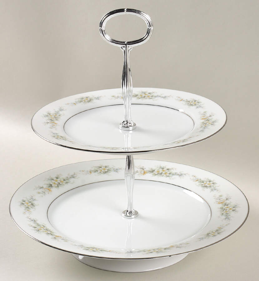 Melissa 11 1/4"  2 Tier Footed Serving Tray (DP,SP,FR) HC by Noritake-1