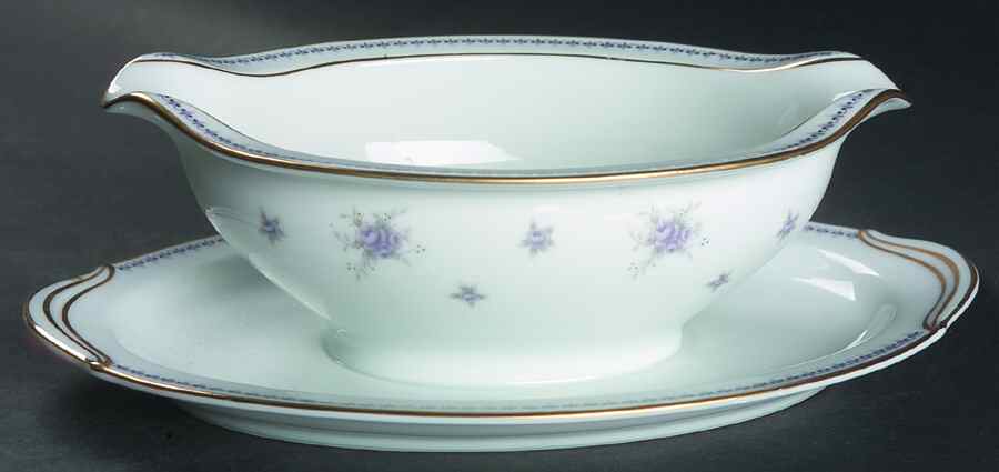 Melita Gravy Boat with Attached Underplate by Noritake-1