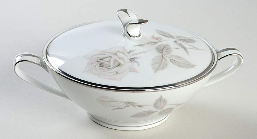 Melrose (Platinum Coupe) Sugar Bowl & Lid by Noritake-1