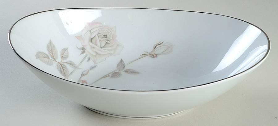 Melrose (Platinum Coupe) 10" Oval Vegetable Bowl by Noritake-1
