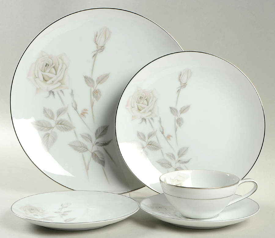 Melrose (Platinum Coupe) 5 Piece Place Setting by Noritake-1