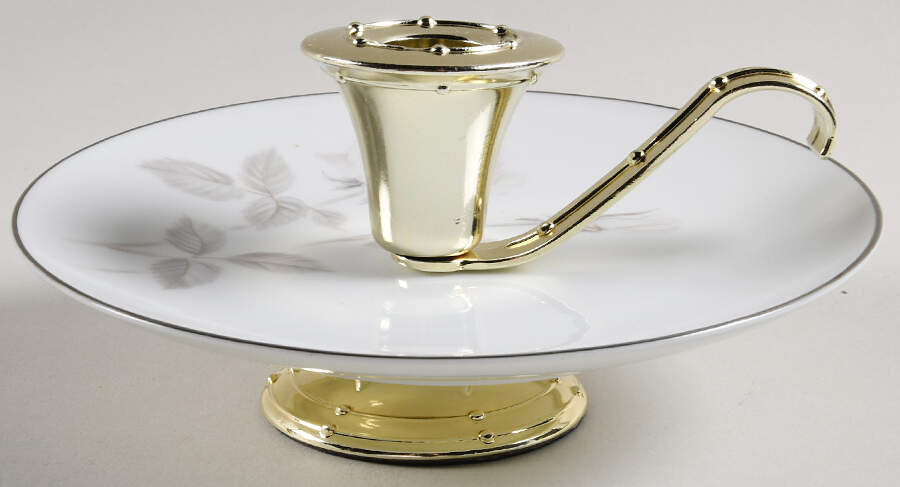Melrose (Platinum Coupe) 3"- 3 1/4" Candleholder (BB) HC by Noritake-1