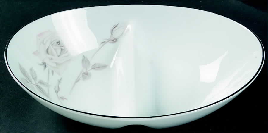 Melrose (Platinum Coupe) 10" Oval Divided Vegetable Bowl by Noritake-1
