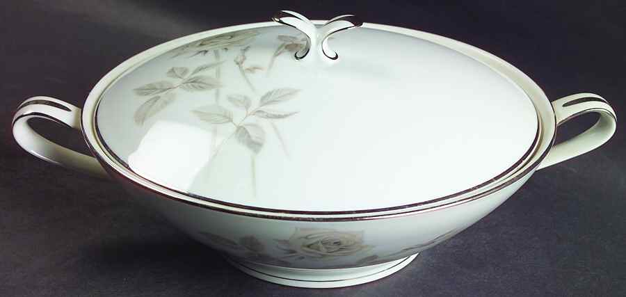 Melrose (Platinum Coupe) Round Covered Vegetable by Noritake-1