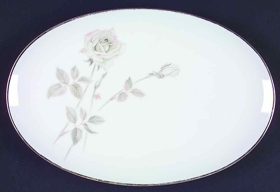 Melrose (Platinum Coupe) 12" Oval Serving Platter by Noritake-1