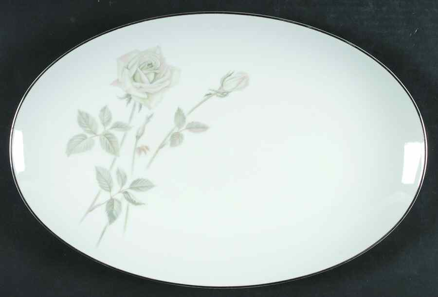 Melrose (Platinum Coupe) 16" Oval Serving Platter by Noritake-1