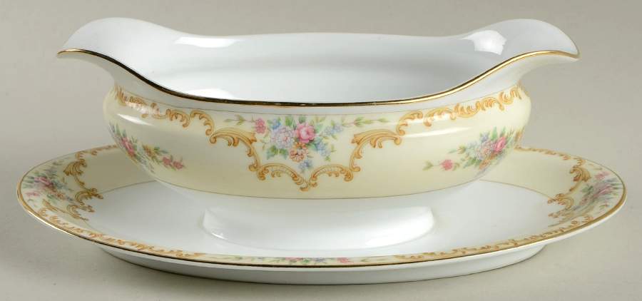Melrose Gravy Boat with Attached Underplate by Noritake-1