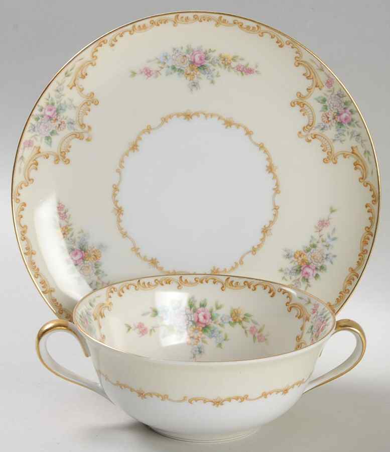 Melrose Flat Cream Soup Bowl & Saucer Set by Noritake-1