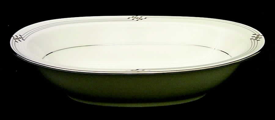 Merina Platinum 10" Oval Vegetable Bowl by Noritake-1