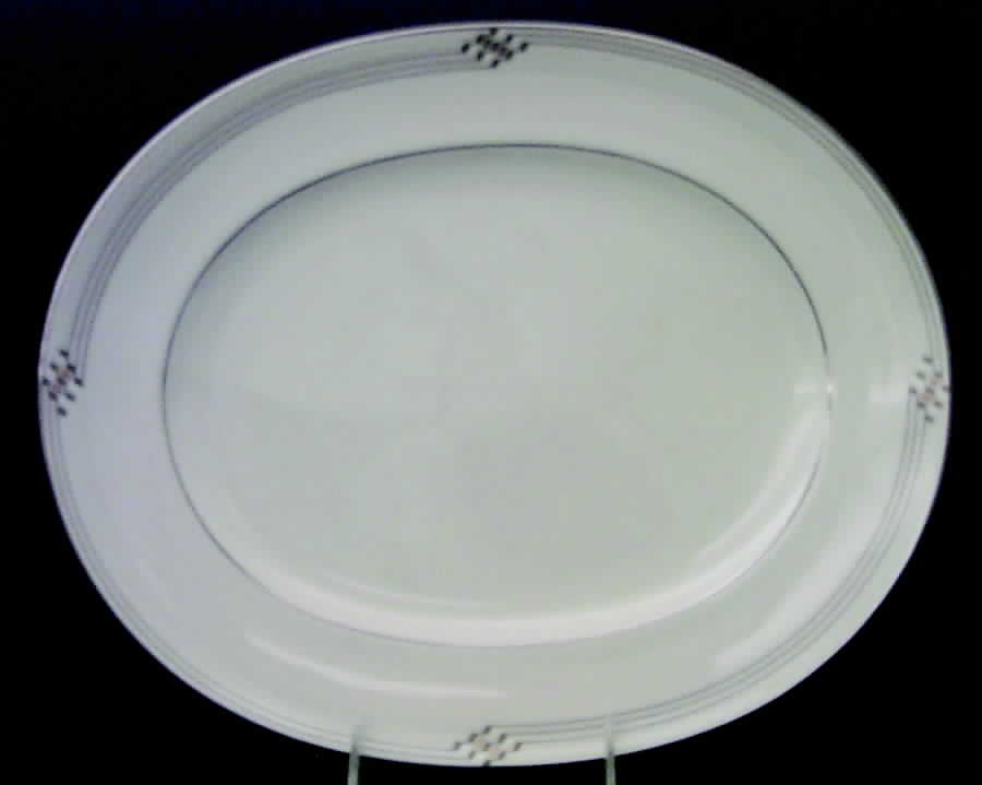 Merina Platinum 13" Oval Serving Platter by Noritake-1