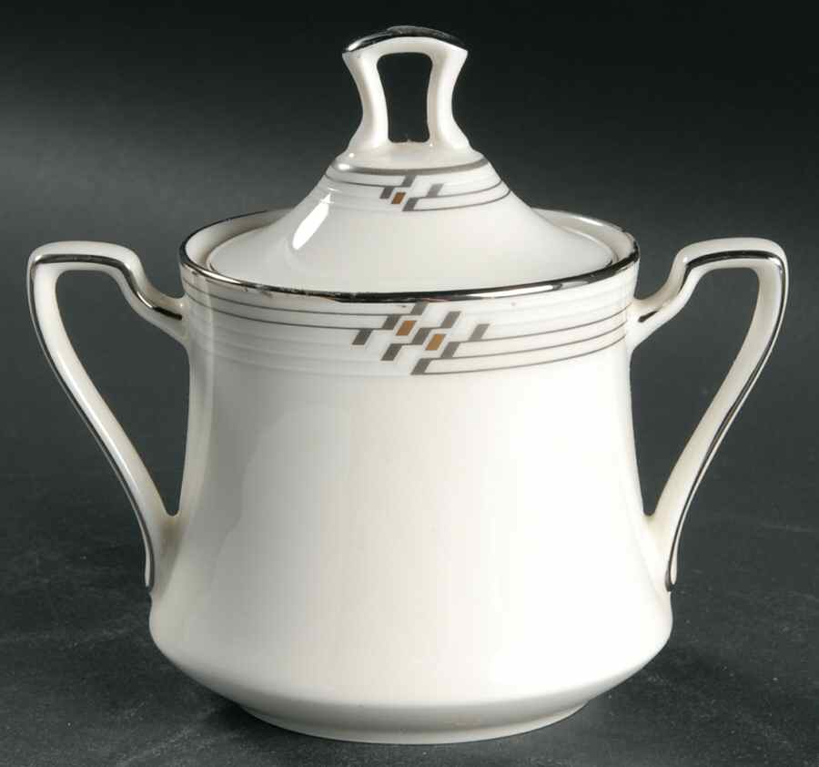 Merina Platinum Sugar Bowl & Lid by Noritake-1