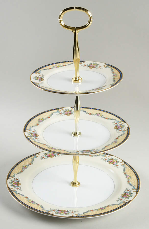 Mercedes 13 7/8"-14 1/4" 3-Tiered Serving Tray(DP,SP,BB) HC by Noritake-1