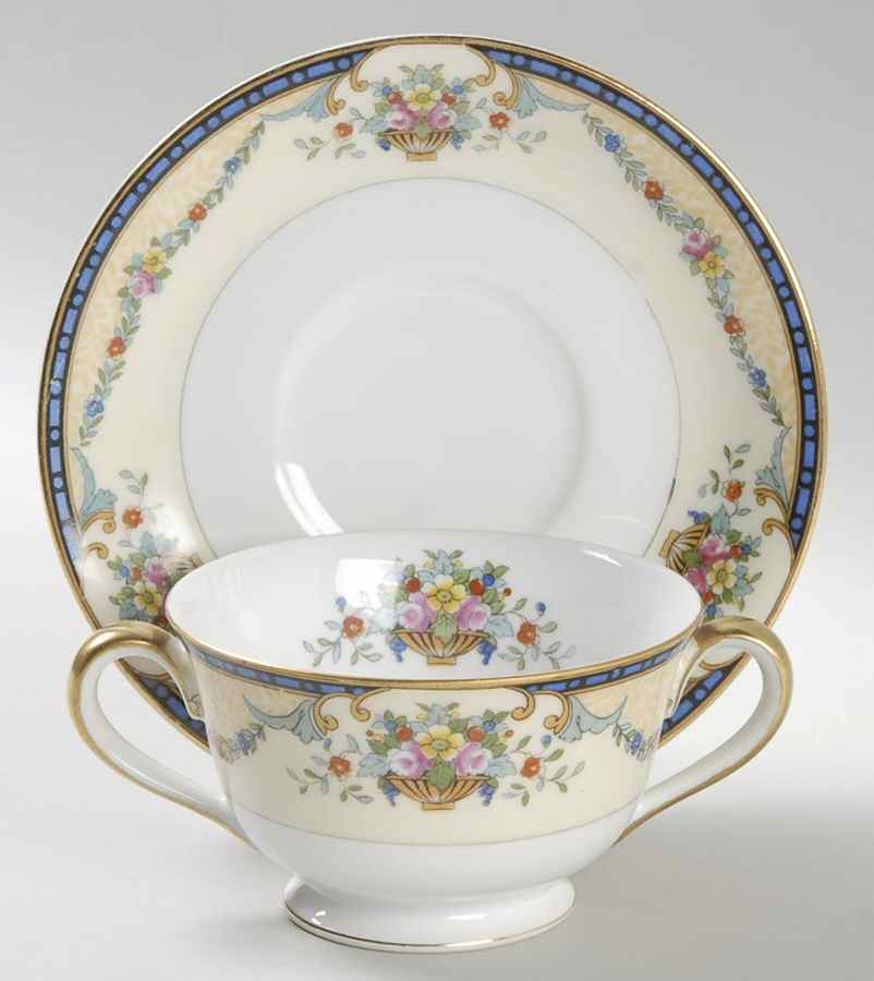 Mercedes Footed Bouillon Cup & Saucer by Noritake-1