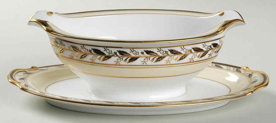 Merlin Gravy Boat with Attached Underplate by Noritake-1