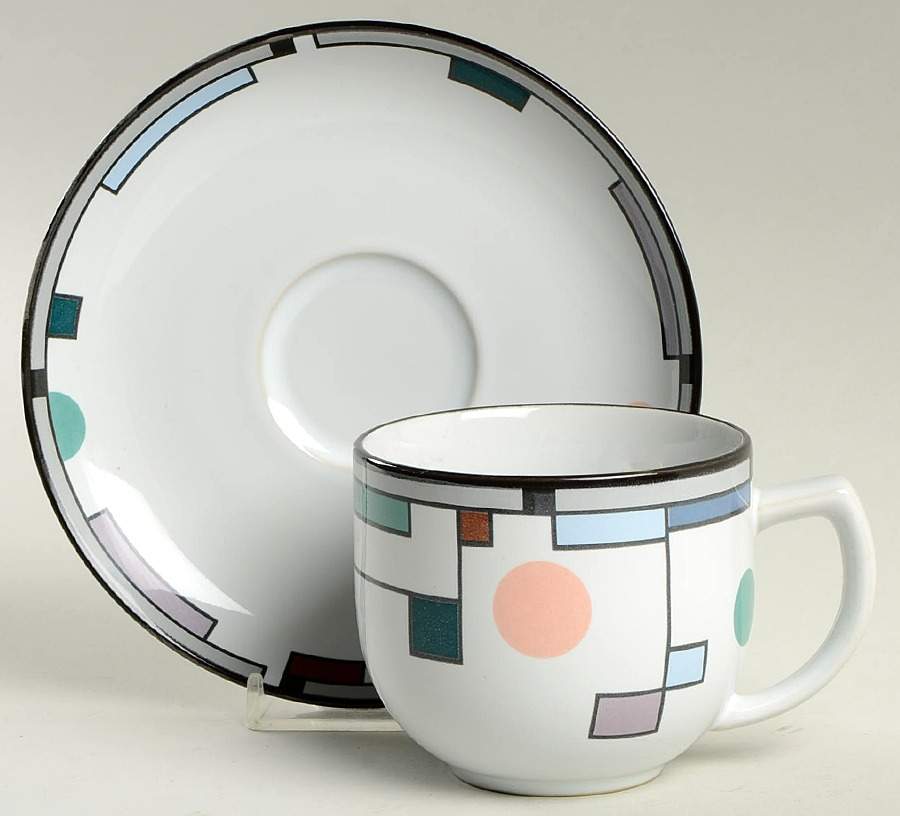 Metronome Flat Cup & Saucer Set by Noritake-1