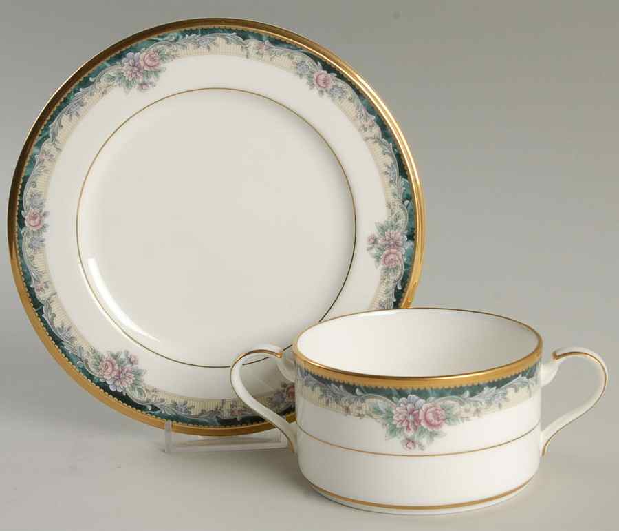 Mi Amor Cream Soup Bowl & Bread Plate/Saucer Set by Noritake-1
