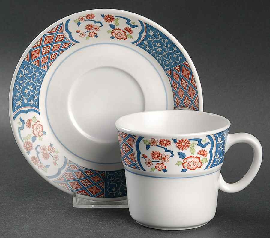 Ming Garden Flat Cup & Saucer Set by Noritake-1