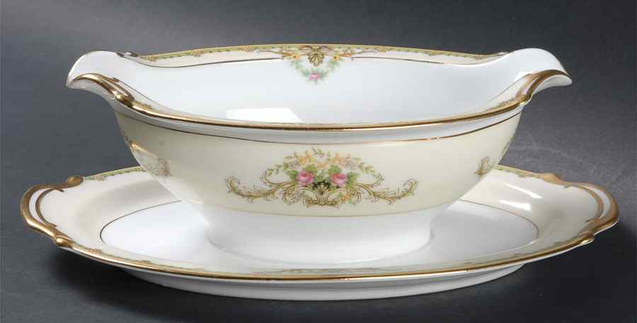 Milford (Patent 89486 or No #) Gravy Boat with Attached Underplate by Noritake-1