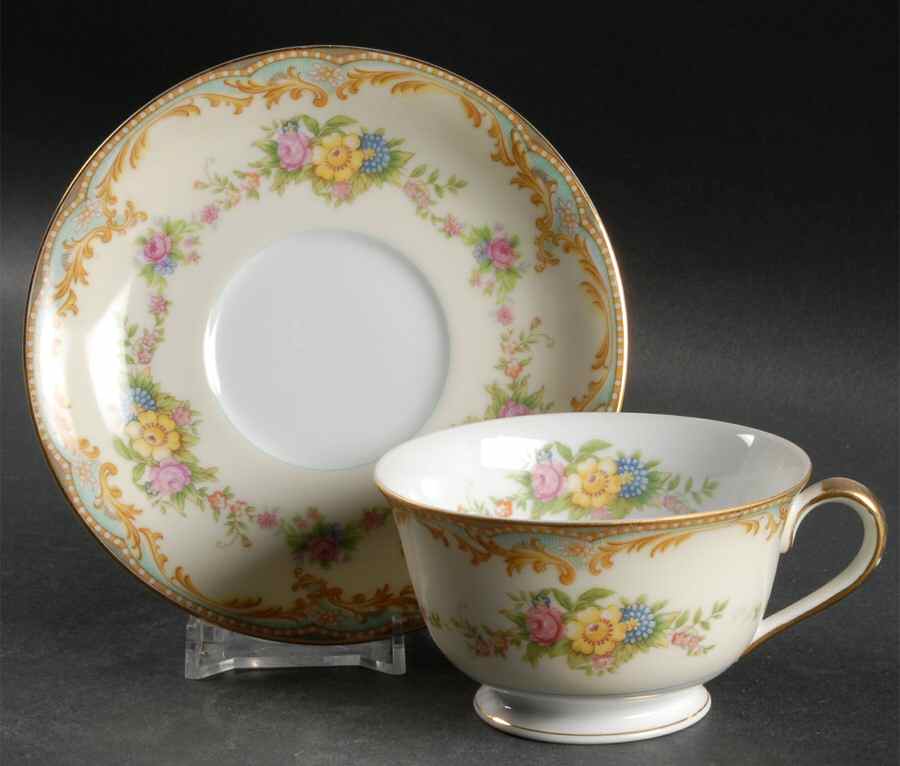 Milroy Footed Cup & Saucer Set by Noritake-1