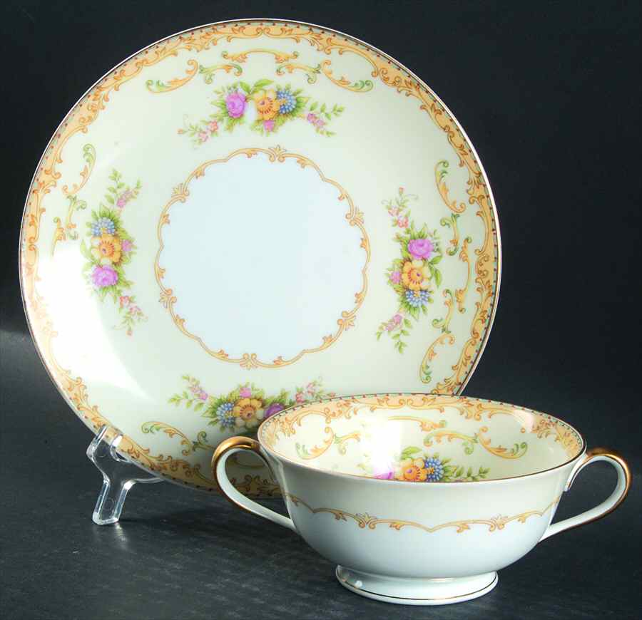 Mimi Footed Cream Soup & Dessert Plate/Saucer Set by Noritake-1