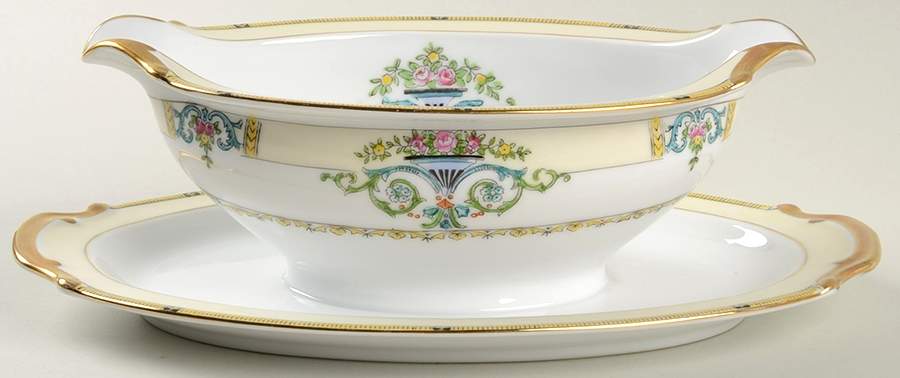 Minaret Gravy Boat with Attached Underplate by Noritake-1