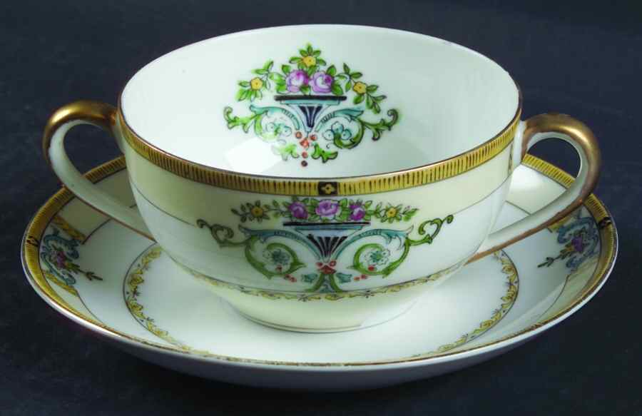 Minaret Flat Bouillon Cup & Saucer by Noritake-1