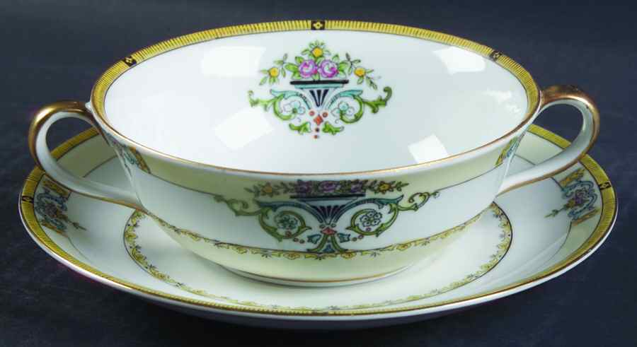 Minaret Flat Cream Soup Bowl & Saucer Set by Noritake-1