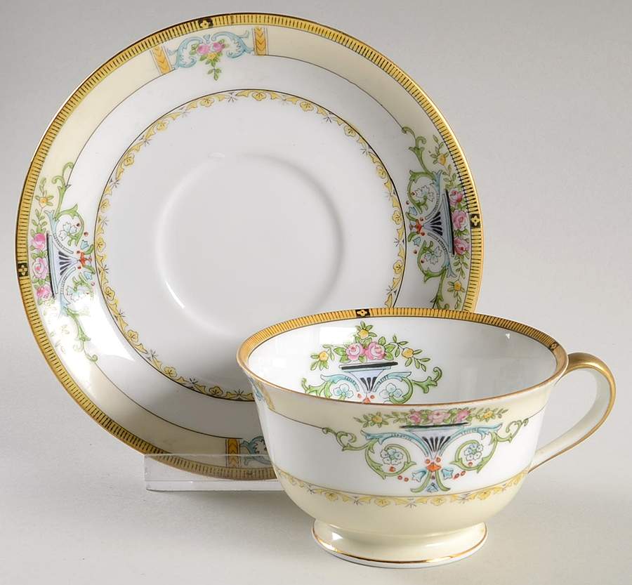Minaret Footed Cup & Saucer Set by Noritake-1