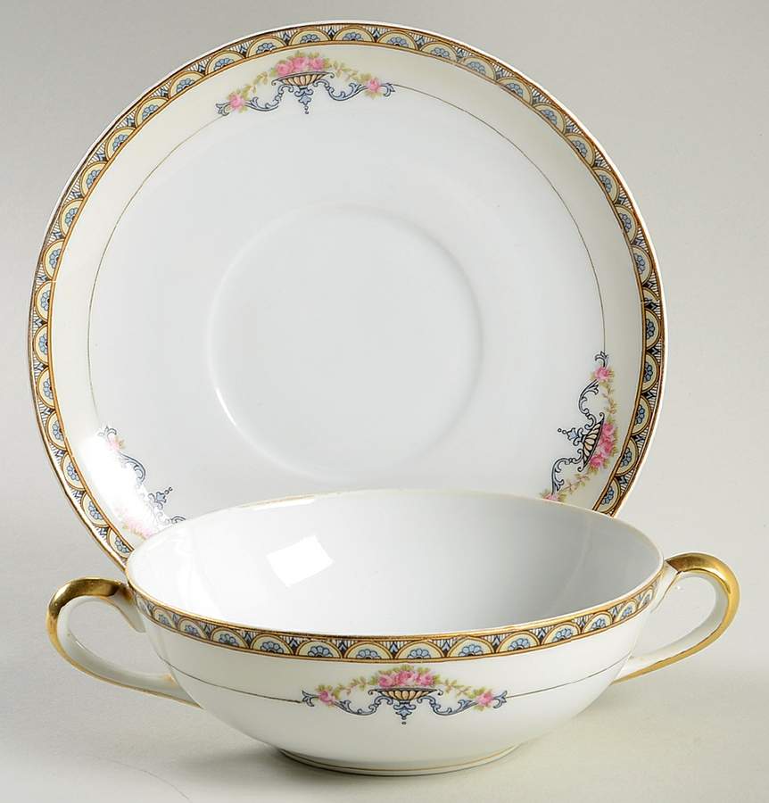Minerva Flat Cream Soup Bowl & Saucer Set by Noritake-1