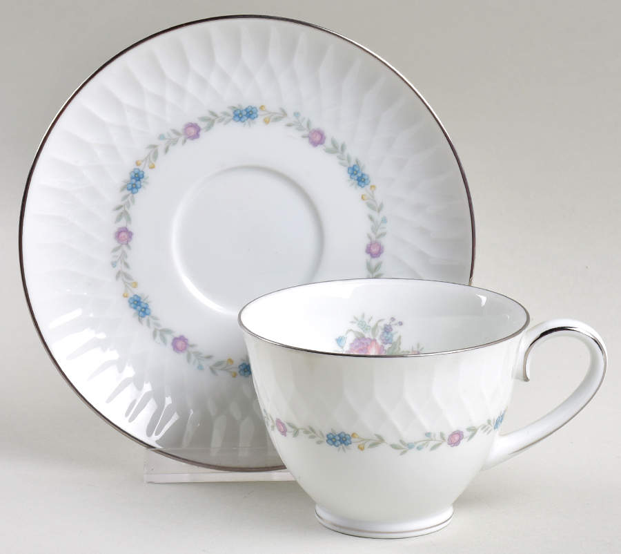 Minuet Footed Cup & Saucer Set by Noritake-1