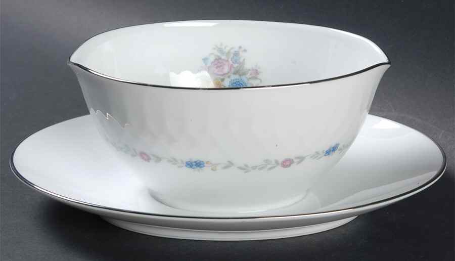 Minuet Gravy Boat with Attached Underplate by Noritake-1