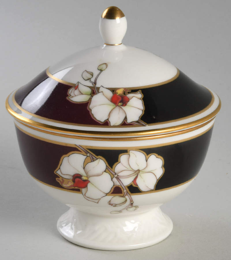 Midnight Orchid Sugar Bowl & Lid by Noritake-1