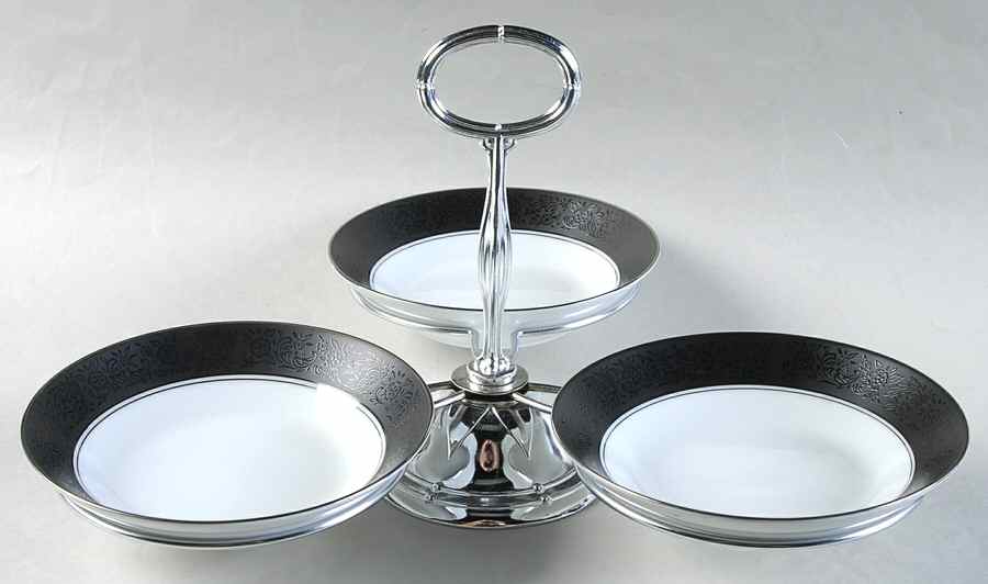 Mirano 7" x 12" 3-Part Relish & Metal Stand (FR) HC by Noritake-1