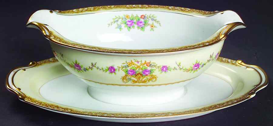 Mirabelle Gravy Boat with Attached Underplate by Noritake-1