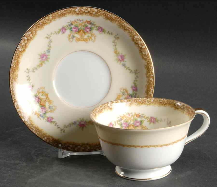 Mirabelle Footed Cup & Saucer Set by Noritake-1
