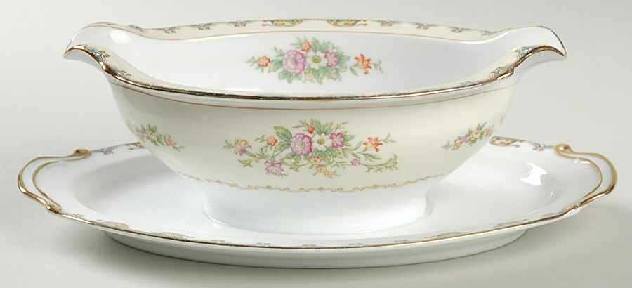 Miranda Gravy Boat with Attached Underplate by Noritake-1