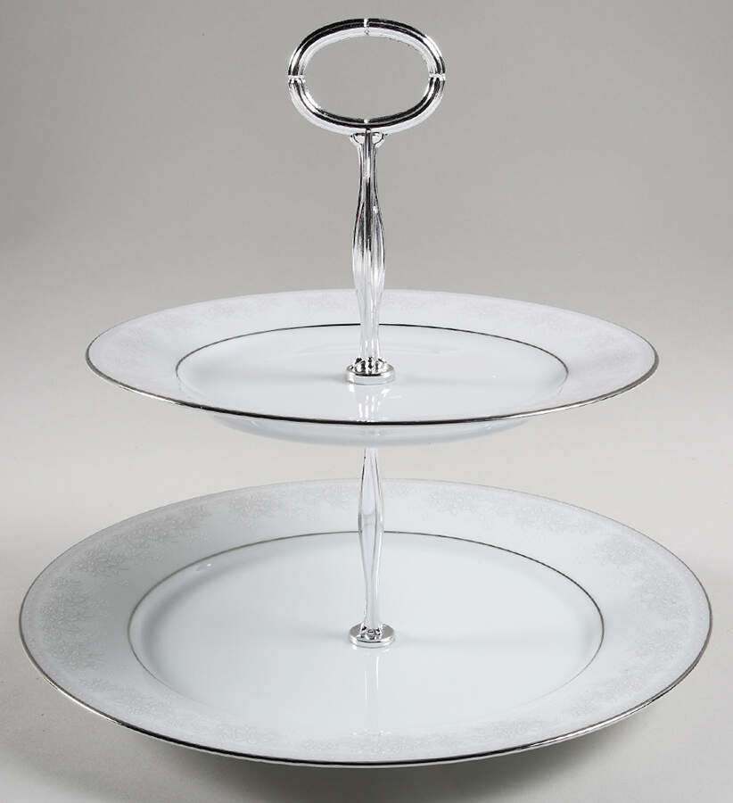 Misty 6 5/8"-10"  2 Tiered Serving Tray (Dp, Sp) HC by Noritake-1