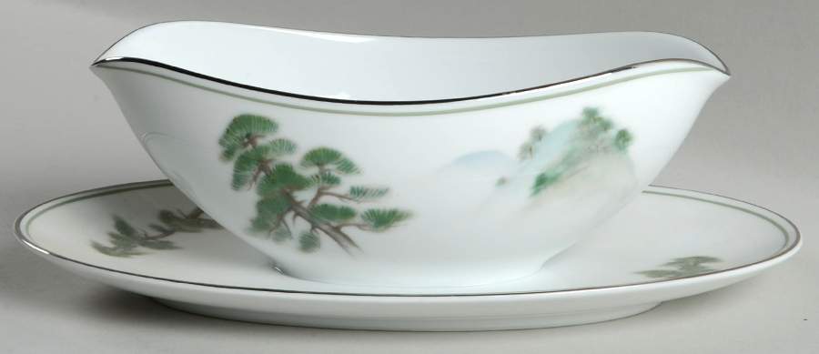Ming Tree Gravy Boat with Attached Underplate by Noritake-1