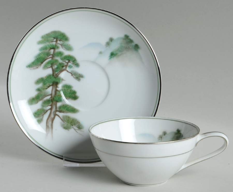 Ming Tree Flat Cup & Saucer Set by Noritake-1