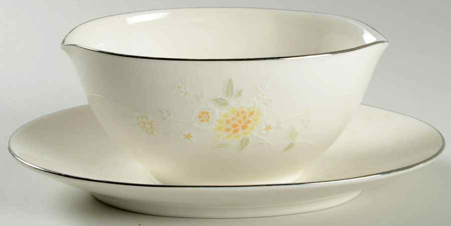 Miyako Gravy Boat with Attached Underplate by Noritake-1