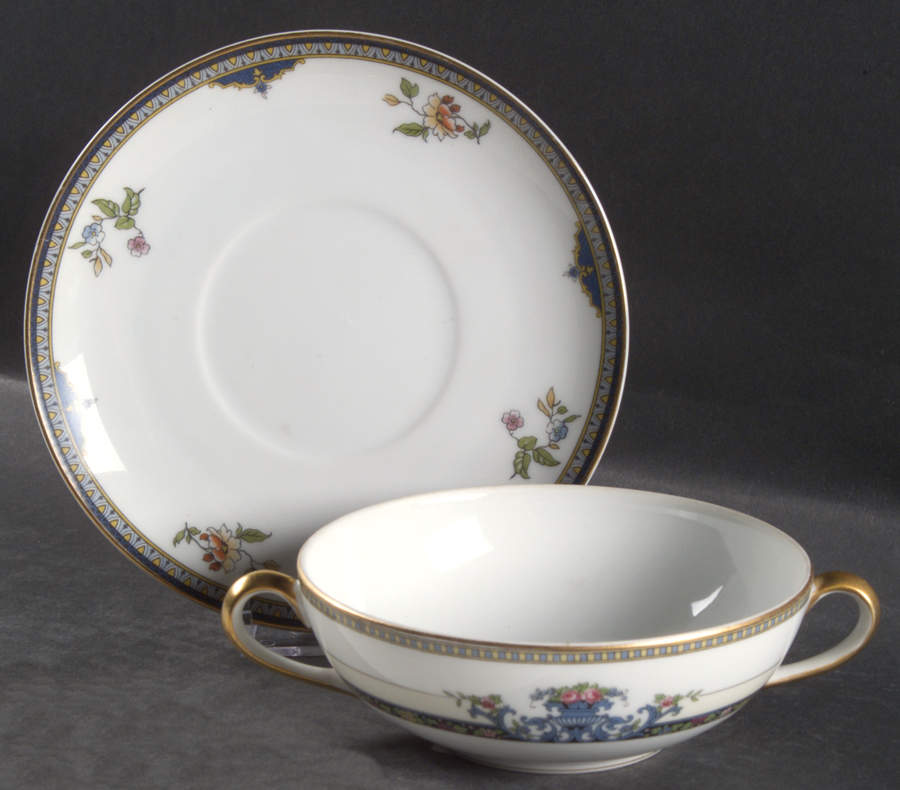 Modesta Flat Cream Soup Bowl & Saucer Set by Noritake-1
